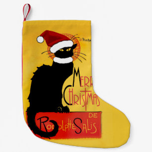Le Chat Noir Santa Hat Christmas Small Christmas Stocking
