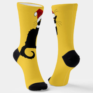 Le Chat Noir Santa Hat Christmas Socks