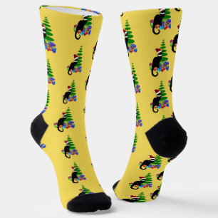 Le Chat Noir Santa Hat Christmas Socks