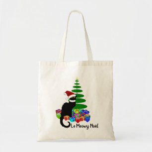 Le Chat Noir Santa Hat Christmas Tote Bag