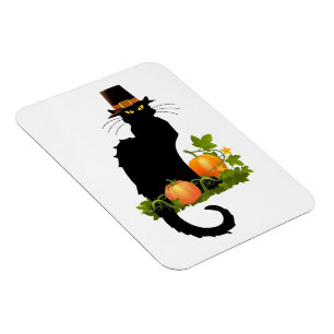 Le Chat Noir Thanksgiving and Pilgrim Turkey Magnet