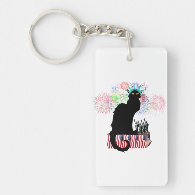 Le Chat Noir USA Independence Day Keychain (Front)