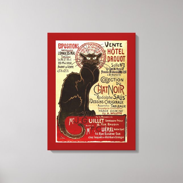 Le Chat Noir, Vente Hôtel Drouot Canvas Print (Front)