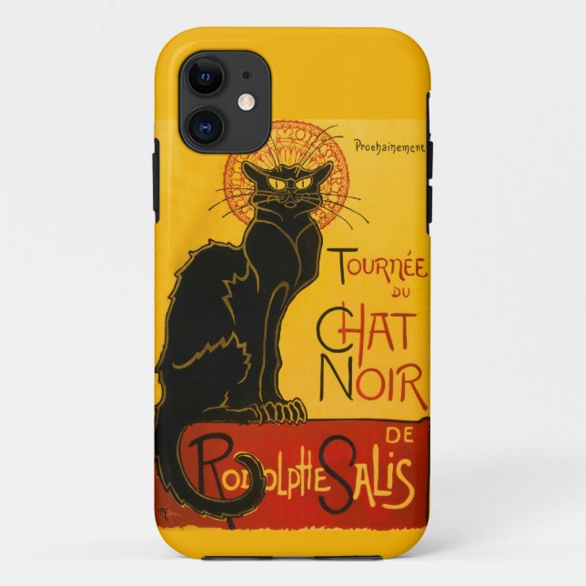 Le Chat Noir Vintage Black Cat Art Nouveau Retro Case-Mate iPhone Case (Back)