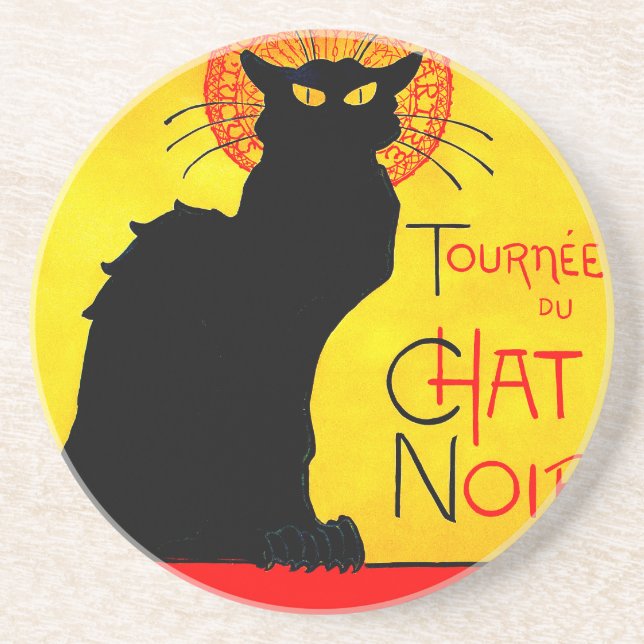 Le Chat Noir Vintage Coaster (Front)