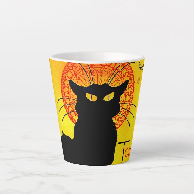 Le Chat Noir Vintage Latte Mug (Front)