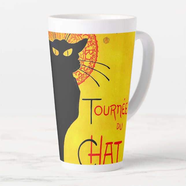 Le Chat Noir Vintage Latte Mug (Right Angle)