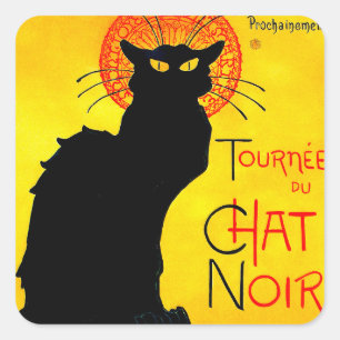 Le Chat Noir Vintage Square Sticker