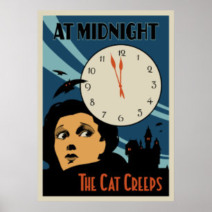"Le chat rampe" affiche de film vintage