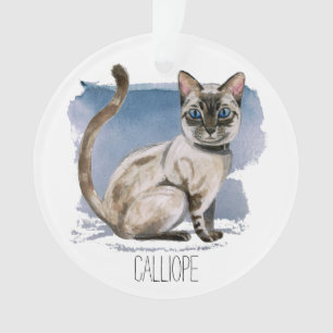 Le chat siamois mignon peignant   ajoutent votre