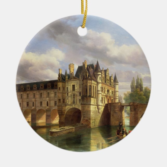 Le Chateau de Chenonceau, 1843 (oil on canvas) Ceramic Ornament (Front)