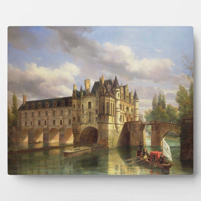 Le Chateau de Chenonceau, 1843 (oil on canvas) Plaque (Front)
