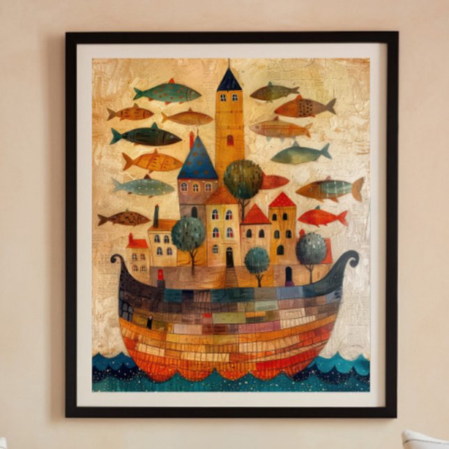 Le Château Flottant Sur Un Navire Poster D'Art Pop (Créateur téléchargé)