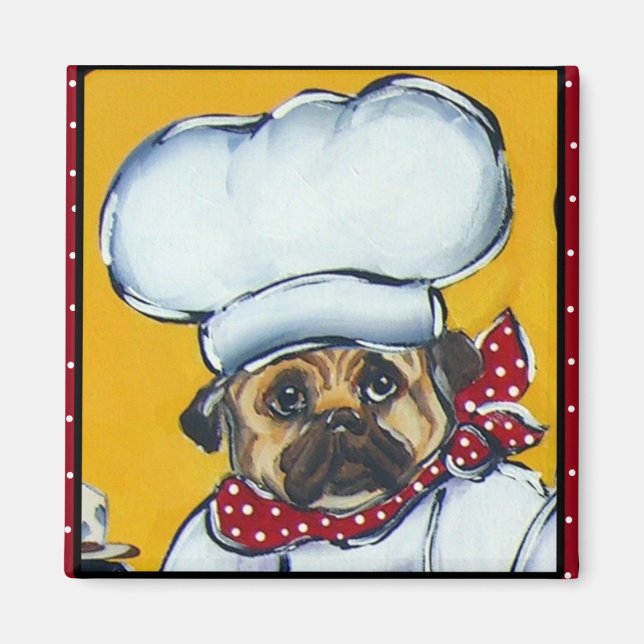 Le Chef Pug Magnet (Front)