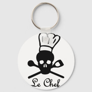 le chef skull icon keychain