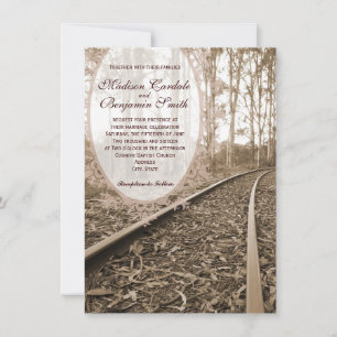 Le chemin de fer rustique suit les invitations de 
