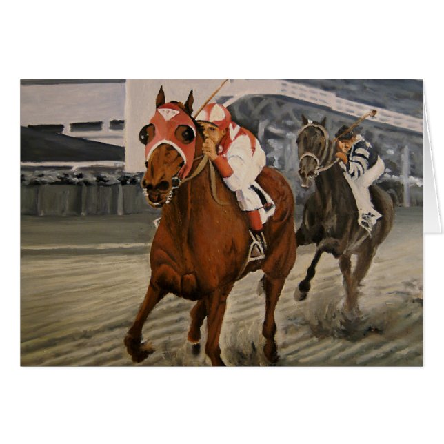 Le cheval de course Thoroughbred gagne (Devant horizontal)