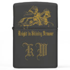 Le Chevalier Dans Le Monogramme D'Armure Brillant 