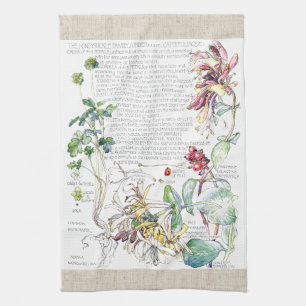 Le chèvrefeuille vintage fleurit des serviettes d