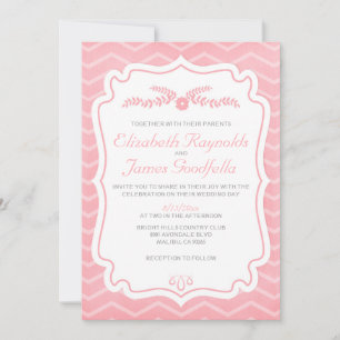 Le Chevron rose frappe les invitations aux mariage