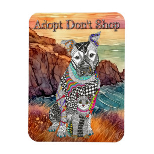 Le chien et le chat adoptent Don't Shop Magnet