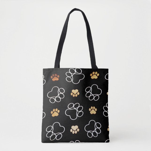 Le chien Pawprint dépiste le sac fourre-tout noir (Devant)