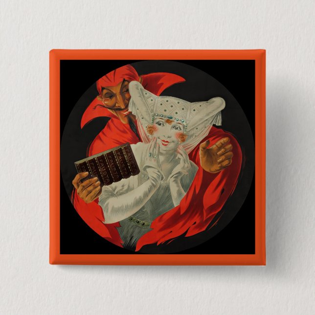 Le Chocolat Fausta Seduit Chocolate Seduction 2 Inch Square Button (Front)