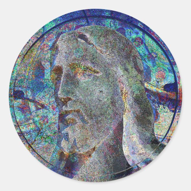 Le Christ avec Sticker En Verre Tiré Halo (Devant)
