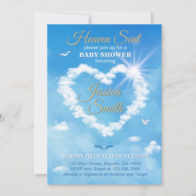 Le ciel a envoyé une invitation au Baby shower (Devant)