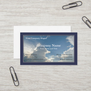 Le ciel bleu opacifie le carte de visite