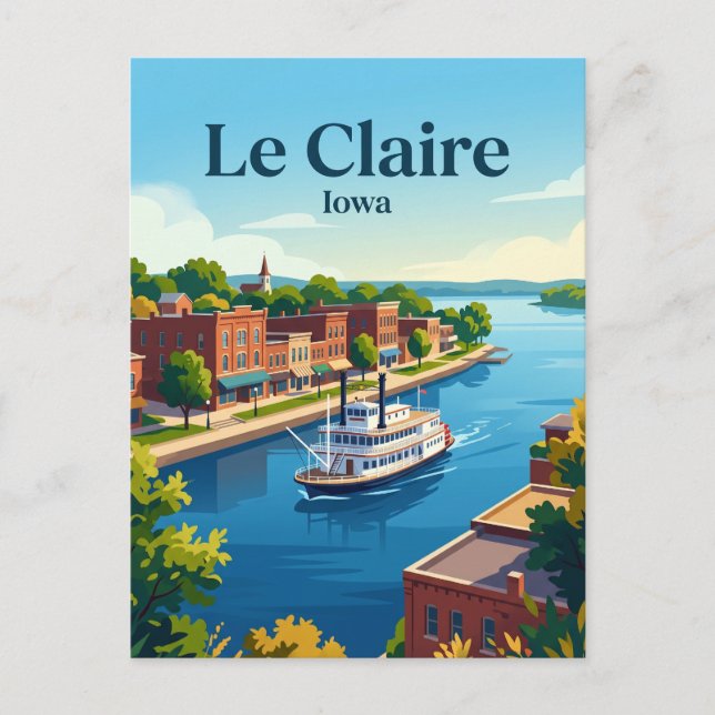 Le Claire Iowa Postcard (Front)
