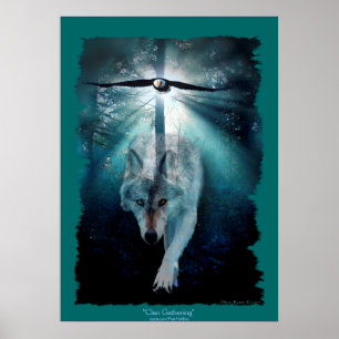 Le clan Wolf & Eagle Rassembler une affiche d'art