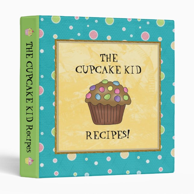 Le classeur de recette d'enfant de petit gâteau (Devant/Côté)