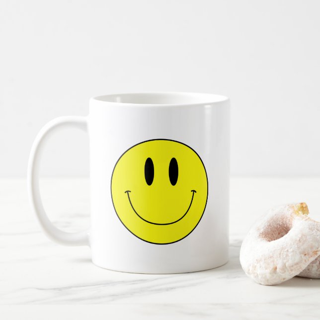 Le classique souriant SMILIE FACE Coffee Mug (Avec donut)