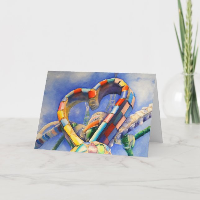 "Le coeur carte de voeux de watts" (Devant)