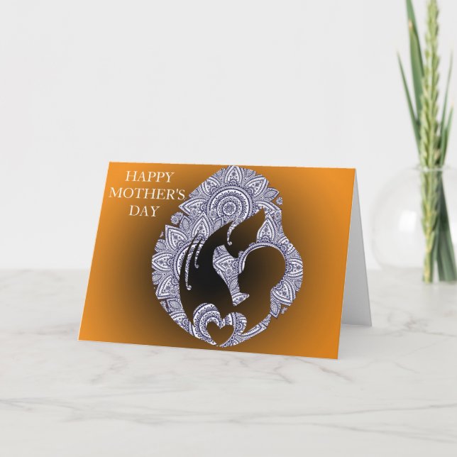 Le coeur en fleur Carte de fête des mères (Devant)
