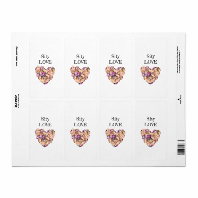 Le coeur est fait de pivoines et métallique, or ou (Feuille entière)