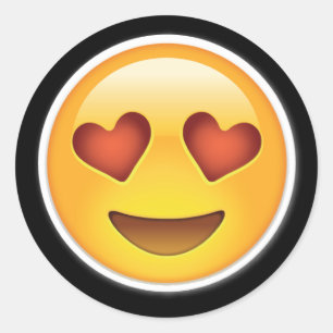 le coeur heureux observe des autocollants d'emoji