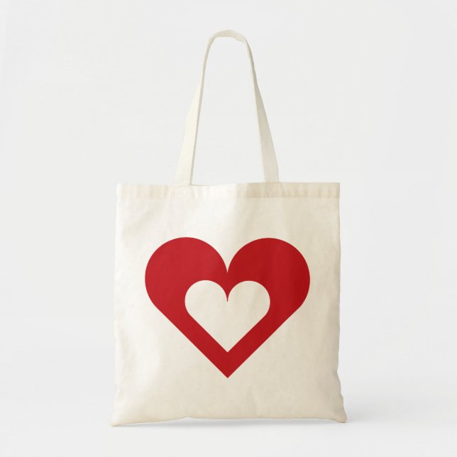 Le coeur rouge sur le Sac fourre-tout du coeur (Devant)