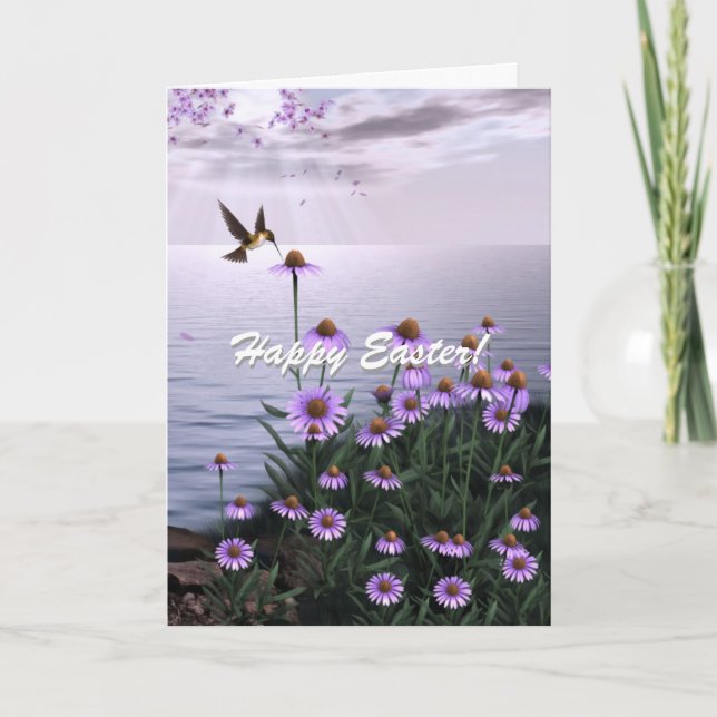Le colibri de Pâques fleurit la carte (Devant)