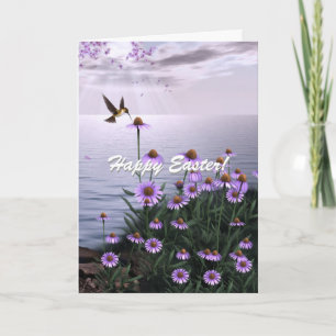 Le colibri de Pâques fleurit la carte