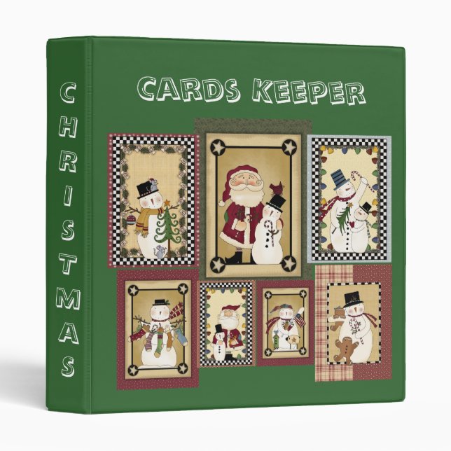 Le collage de Noël carde le classeur de carnet de (Devant/Côté)