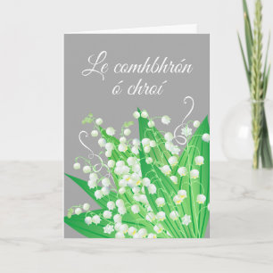 Le comhbhrón ó chroí Sympathy in Gaelic Botanical Card