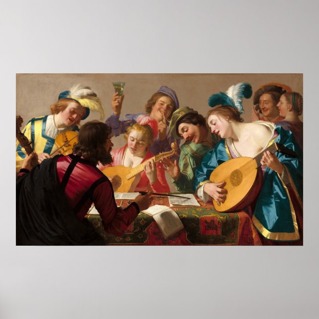 Le Concert - Gerrit van Honthorst Poster des Beaux (Devant)