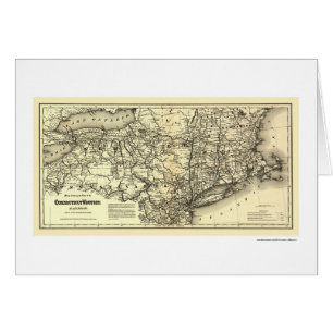 Le Connecticut et carte occidentale 1871 de chemin