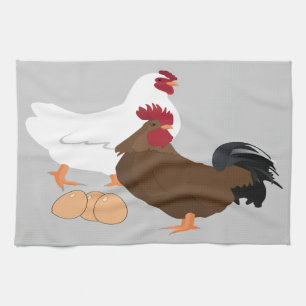 Le coq de poulet Eggs la serviette de cuisine
