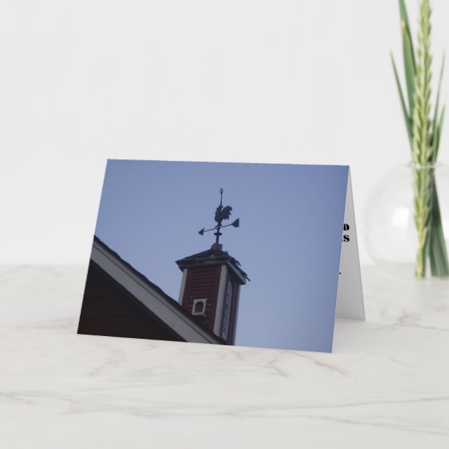 "Le coq montre le chemin" Carte de félicitations (Devant)