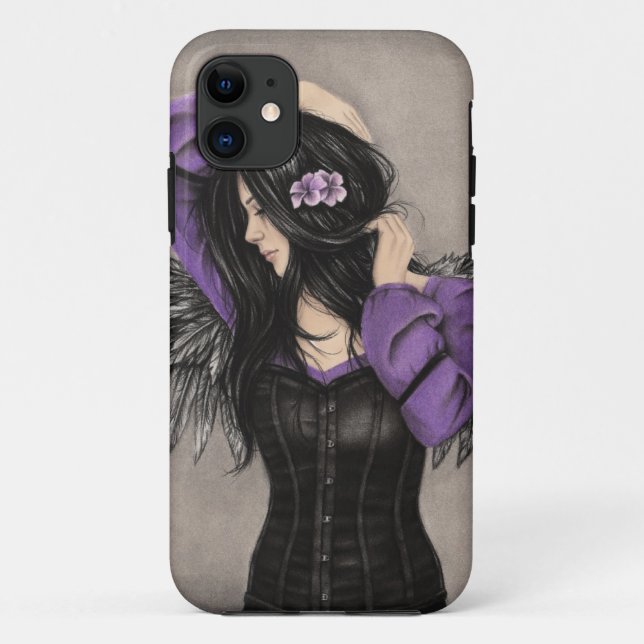Le coque iphone triste d'ange de coeur (Dos)