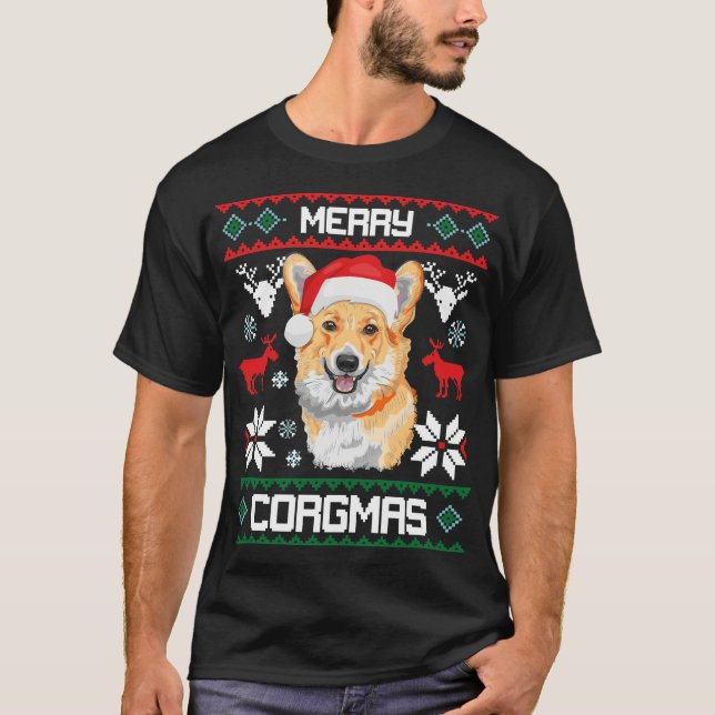 Le corgi poursuit le joyeux cadeau de T-shirt de (Devant)