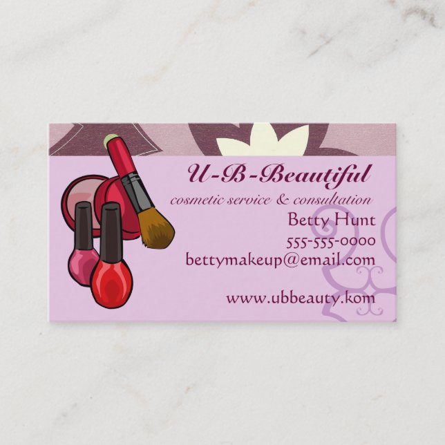 Le cosmétique entretient le carte de visite (Devant)